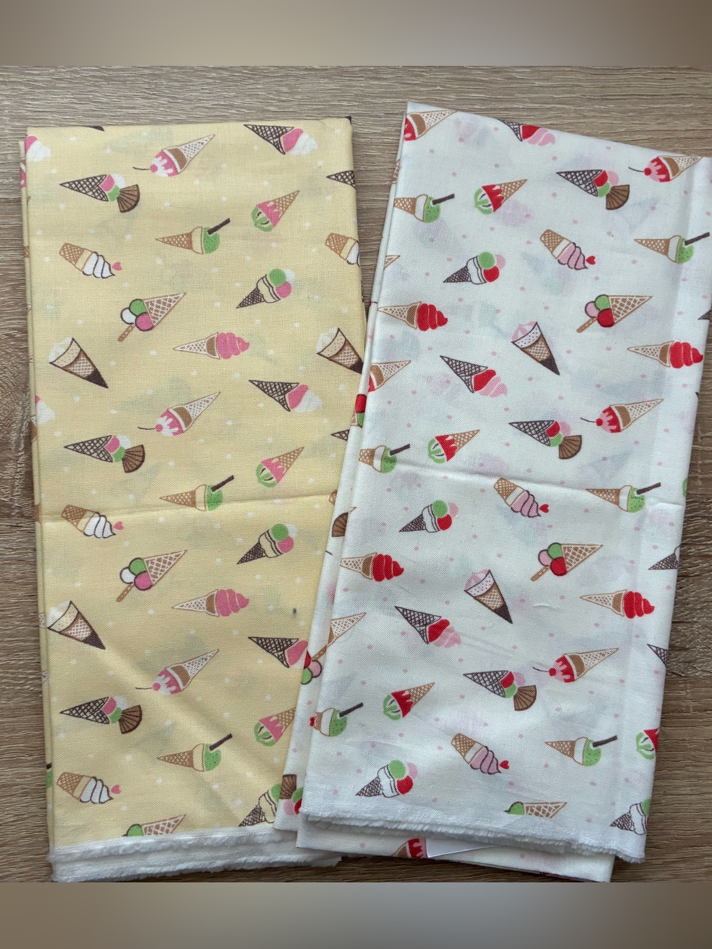 Bundle of Ice Cream Quilting Cotton Fabric - Two Half Yard Pieces 🍦🍦🍦